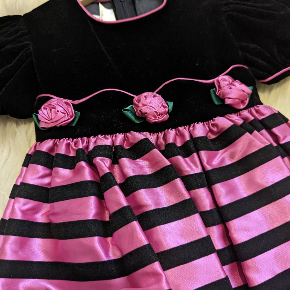 Bonnie Jean NY black and pink formal dress with cute flowers size 5 - Picture 5 of 8